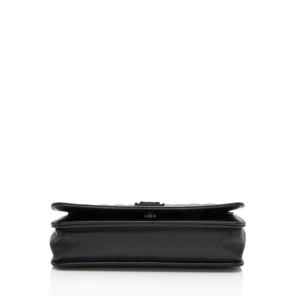 Chanel Caviar Leather So Black Boy Wallet on Chain