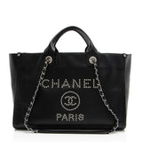 Chanel Caviar Leather Studded Deauville Large Tote