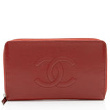 Chanel Caviar Leather Timeless Zip Around Organizer Wallet