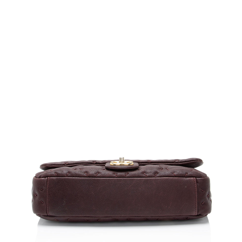 Chanel Caviar Leather Wild Stitch Flap Shoulder Bag