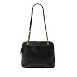 Chanel Caviar Logo Chain Shoulder Bag