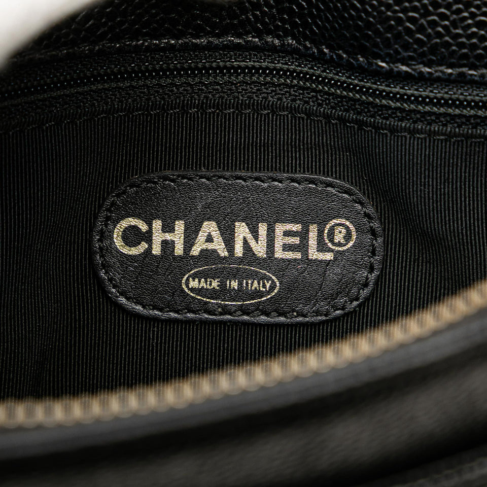 Chanel Caviar Logo Chain Tote
