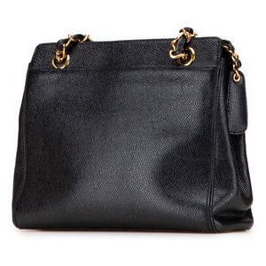 Chanel Caviar Logo Chain Tote