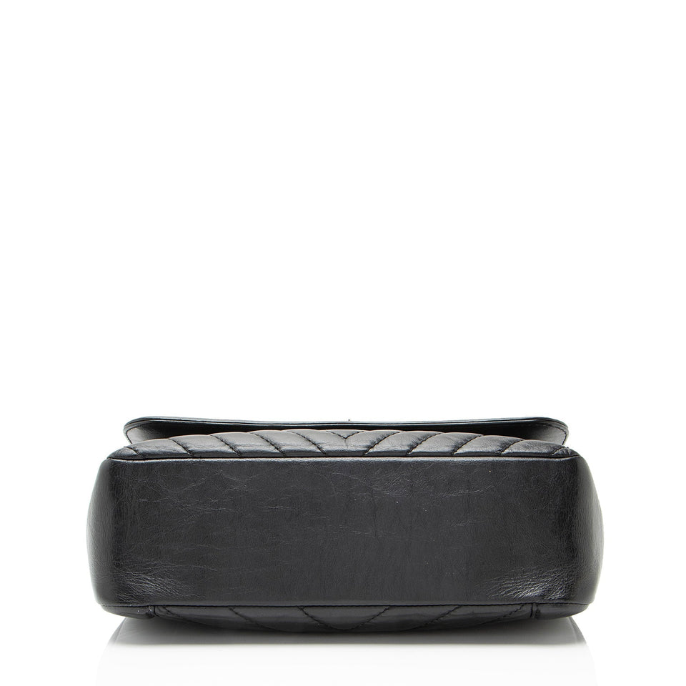 Chanel Chevron Calfskin Timeless Flap Top Handle