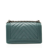 Chanel Chevron Caviar Leather Old Medium Boy Bag