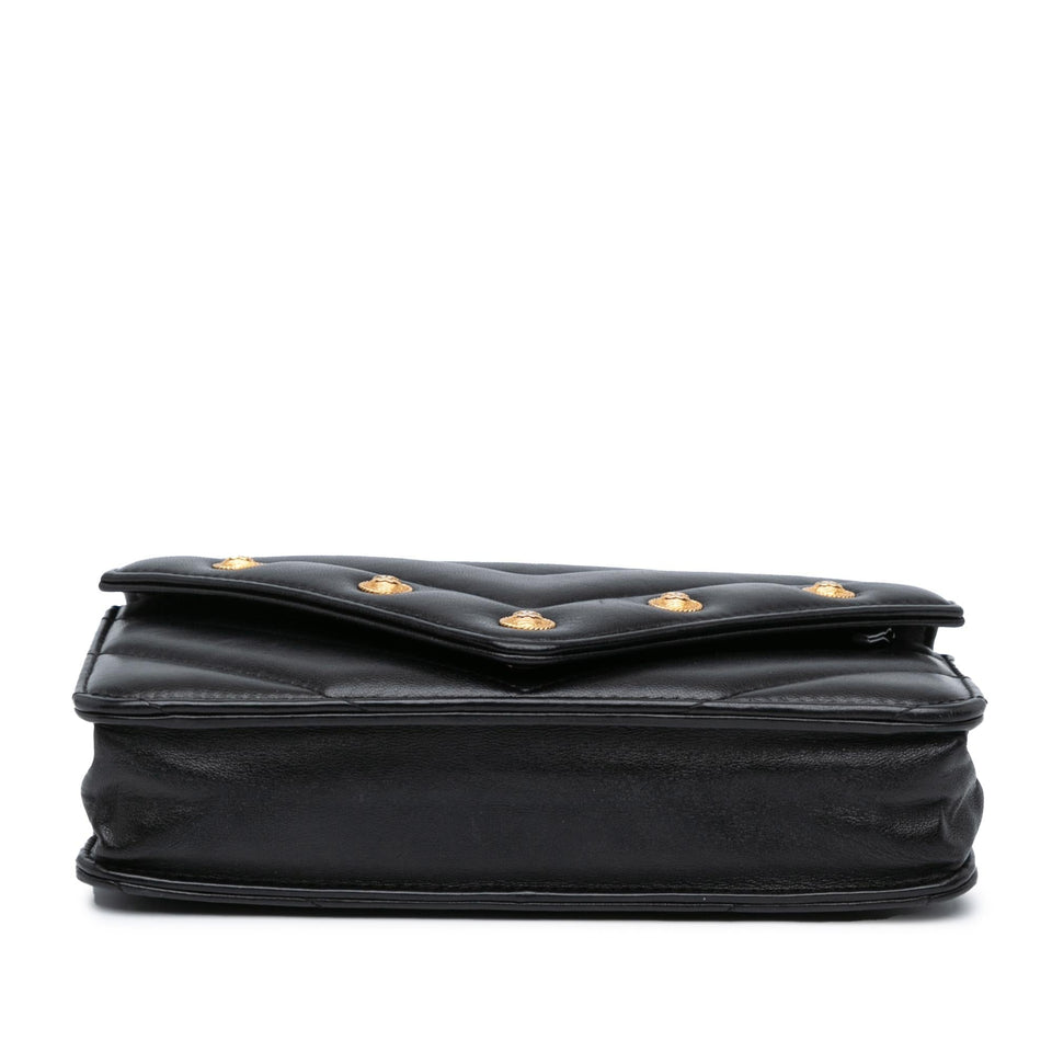Chanel Chevron Lambskin Button Wallet On Chain
