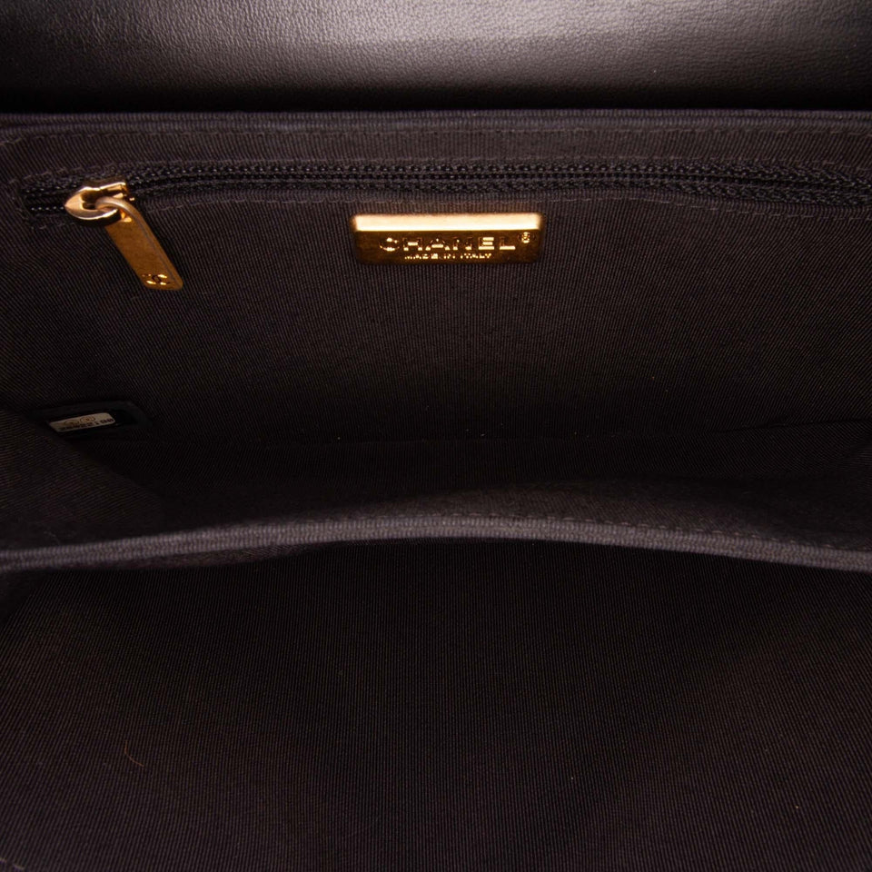 Chanel Chevron Lambskin CC Medallion Button Flap Clutch