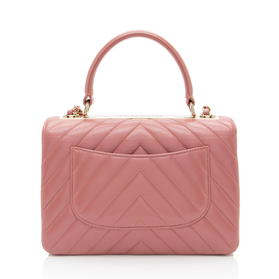 Chanel Chevron Lambskin Trendy CC Small Top Handle