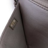 Chanel Chevron Metallic Caviar Boy Wallet On Chain