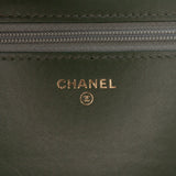 Chanel Chevron Quilted Crumpled Calfskin Boy Wallet On Chain