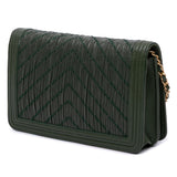 Chanel Chevron Quilted Crumpled Calfskin Boy Wallet On Chain