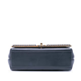 Chanel Chevron Sheepskin Stitched Chain Top Handle Flap