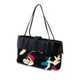 Chanel Chocolate Bar Printed Canvas Fringe Handbag