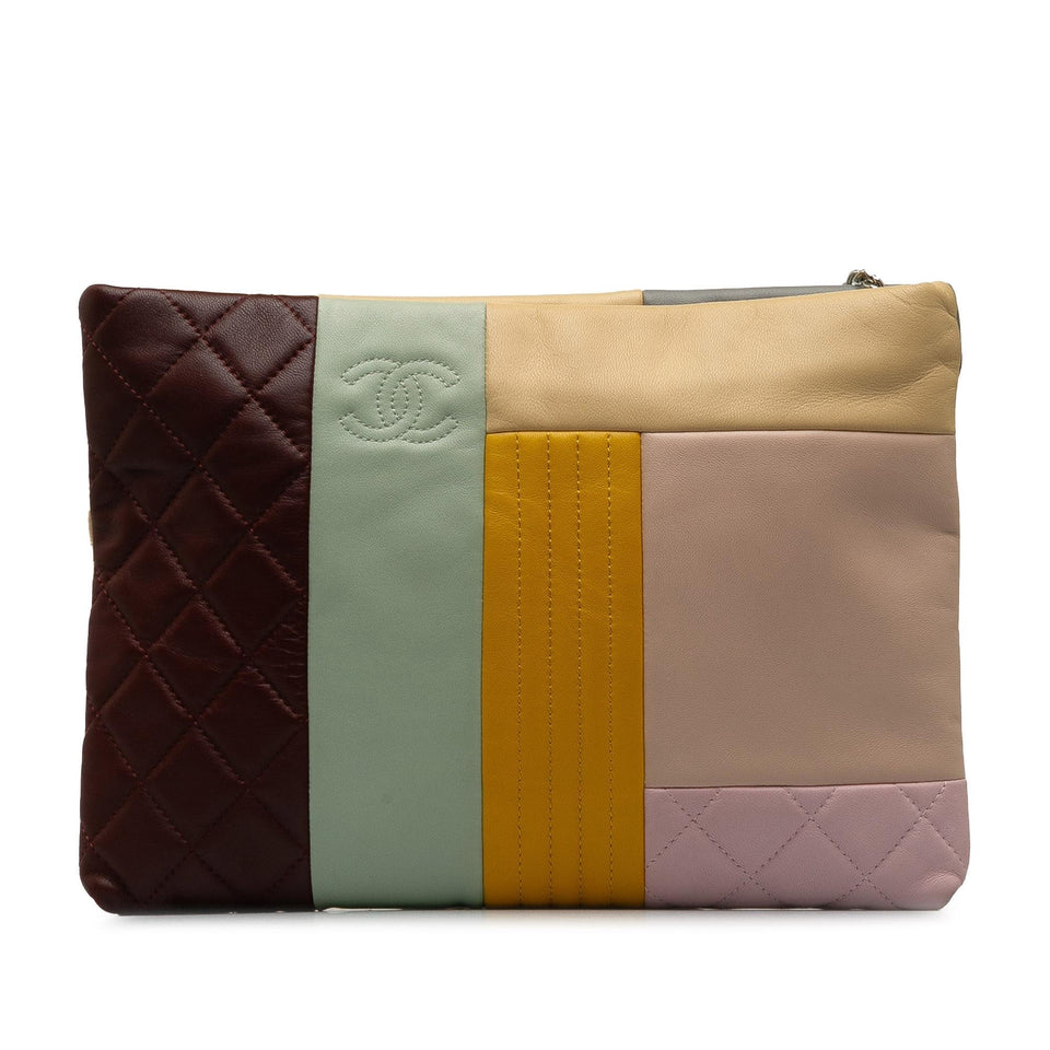 Chanel Colorblock Patchwork O Case Clutch (SHG-kDtgpS)