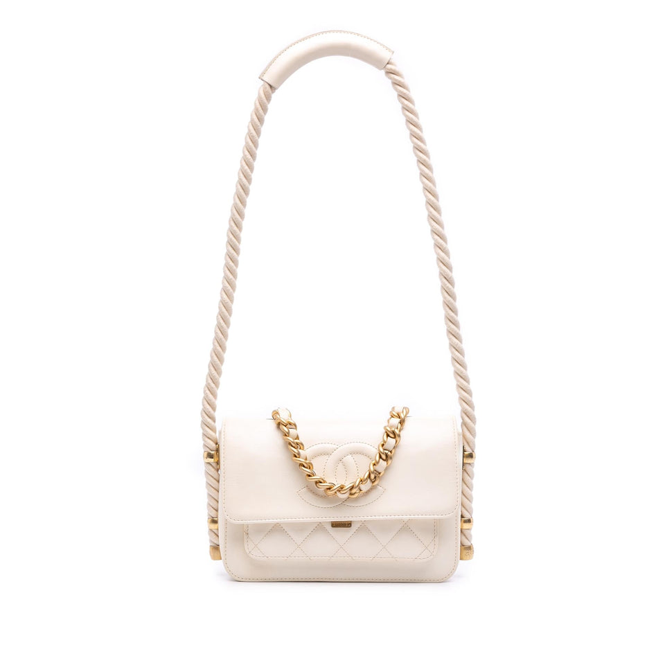 Chanel Crumpled Calfskin En Vogue Rope Flap