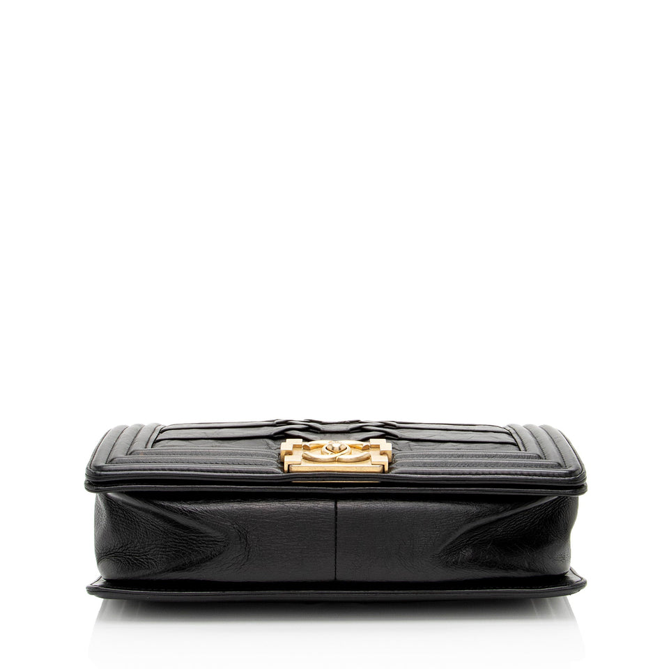 Chanel Crumpled Calfskin Old Medium Boy Bag