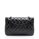 Chanel Crumpled Patent Leather Classic Medium Double Flap Bag