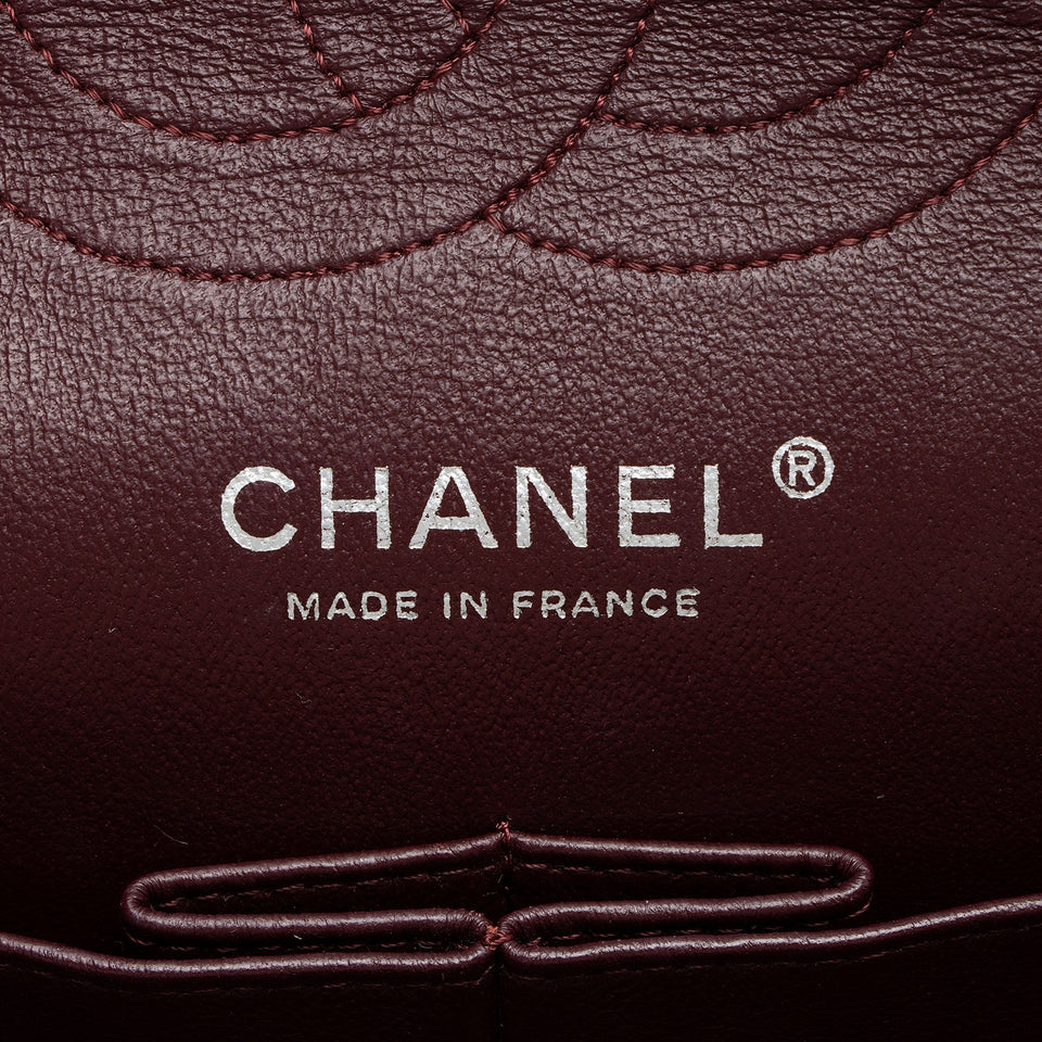 Chanel Crumpled Patent Leather Classic Medium Double Flap Bag