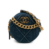 Chanel Denim 19 Round Clutch with Chain (SHG-NNHtw0)