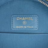 Chanel Denim 19 Round Clutch with Chain (SHG-ZTvgcm)