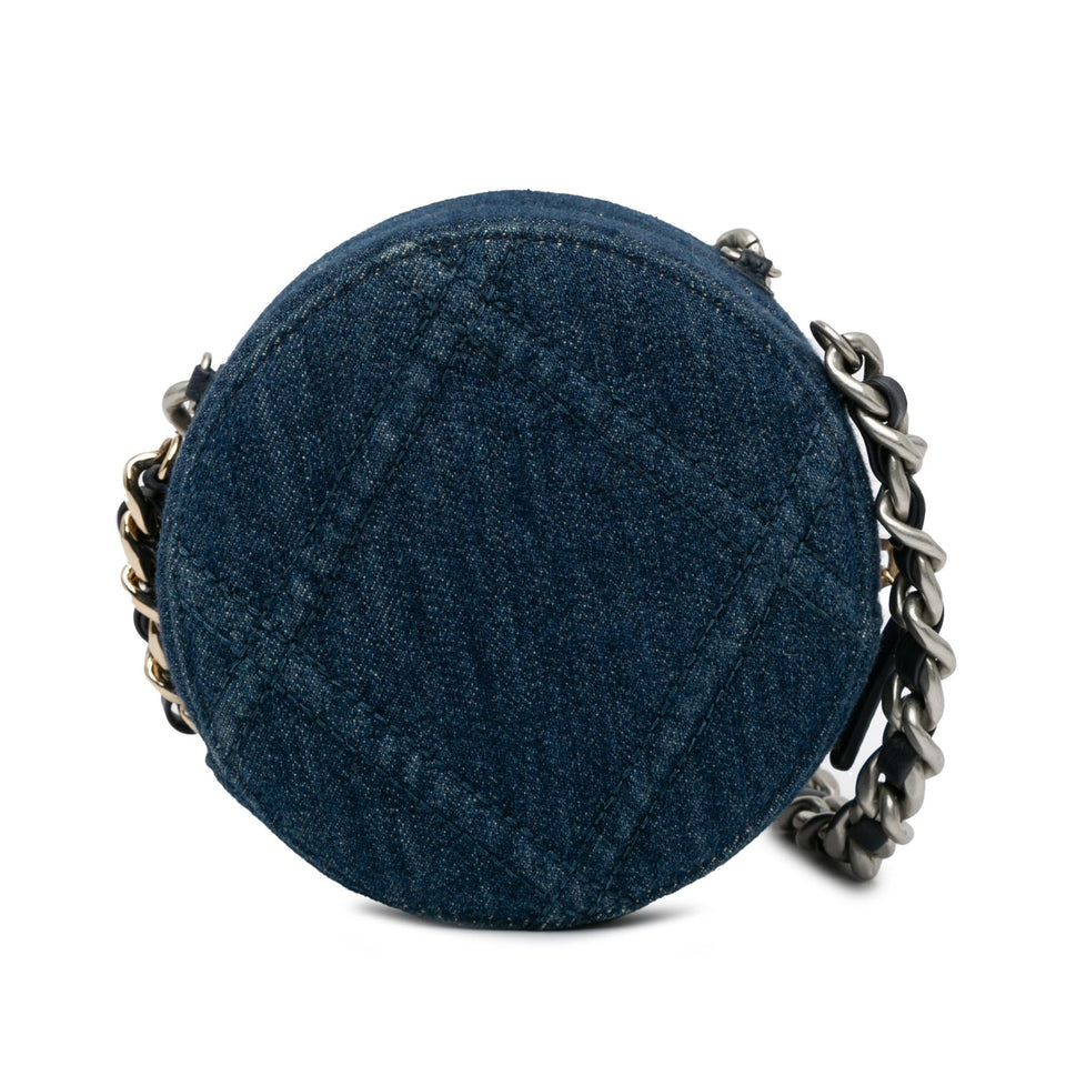 Chanel Denim 19 Round Clutch with Chain (SHG-fQ2FVc)