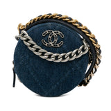Chanel Denim 19 Round Clutch with Chain (SHG-fQ2FVc)