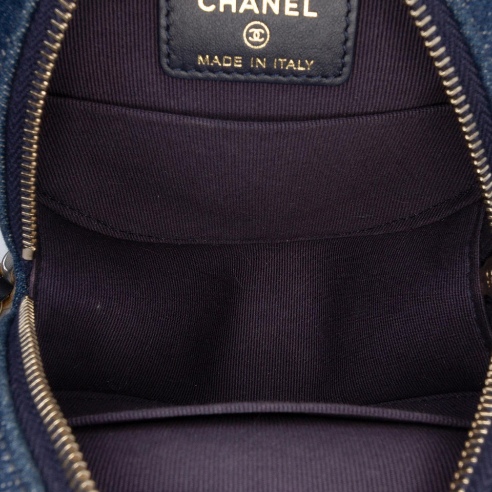 Chanel Denim 19 Round Clutch with Chain
