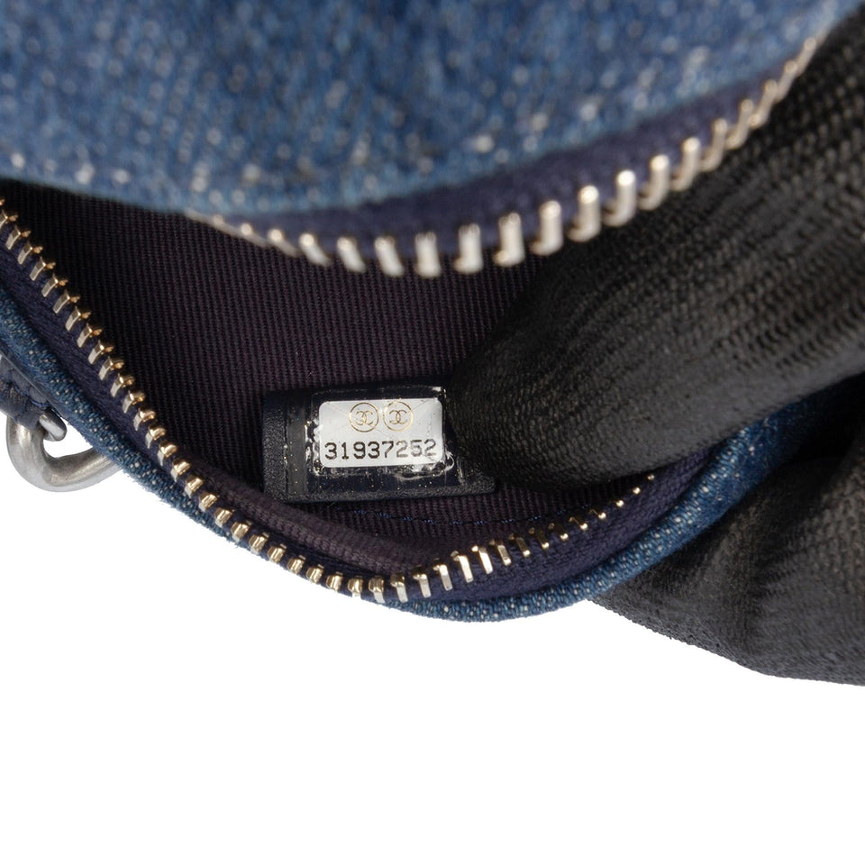 Chanel Denim 19 Round Clutch with Chain