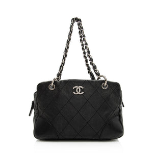 Chanel Distressed Caviar Leather Outdoor Ligne Satchel (SHF-20512)
