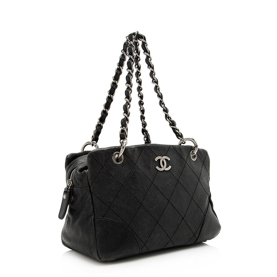 Chanel Distressed Caviar Leather Outdoor Ligne Satchel (SHF-20512)