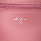 Chanel Embossed Lambskin Camellia Wallet On Chain