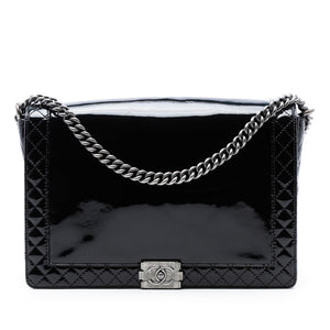 Chanel Extra Large Patent Boy Reverso Flap