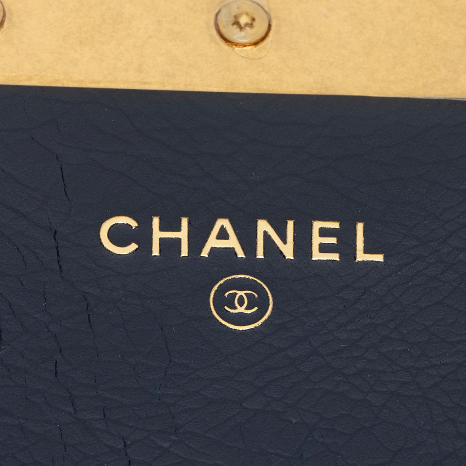 Chanel Glazed Calfskin Golden Class Turn Lock Clutch
