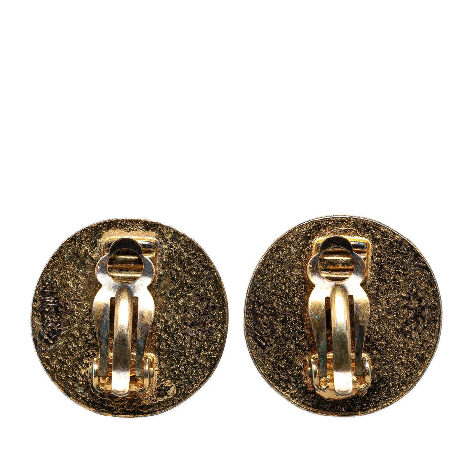 Chanel Gold Plated CC Clip On Earrings (SHG-lLSLqx)