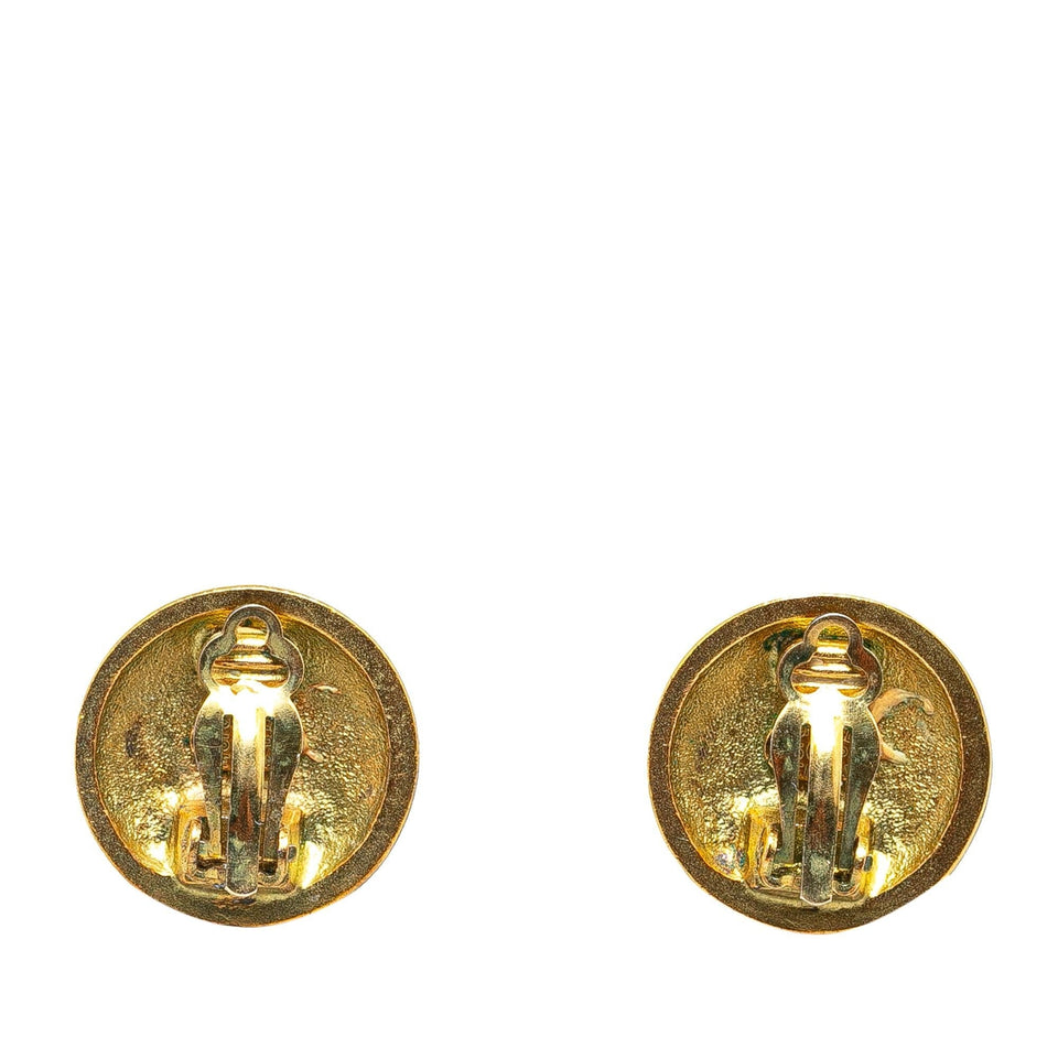 Chanel Gold Plated CC Clip On Earrings (SHG-3HNCUs)