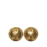 Chanel Gold Plated CC Clip On Earrings