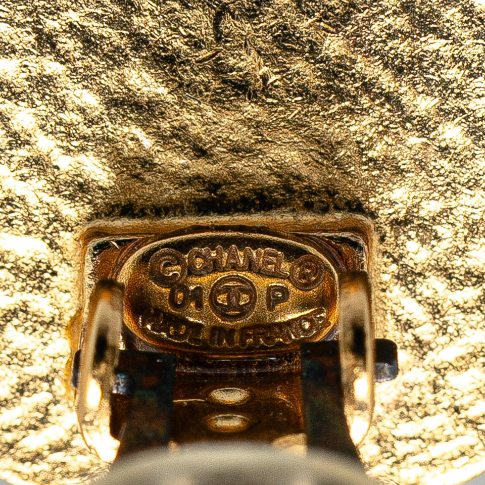 Chanel Gold Plated CC Clip On Earrings
