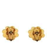 Chanel Gold Plated CC Flower Clip On Earrings