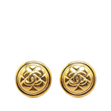 Chanel Gold Plated CC Quilted Clip On Earrings