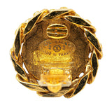Chanel Gold Plated Rhinestone CC Clip On Earrings