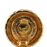 Chanel Gold Plated Round Faux Pearl Clip on Earrings