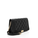 Chanel Caviar Leather Boy Wallet on Chain