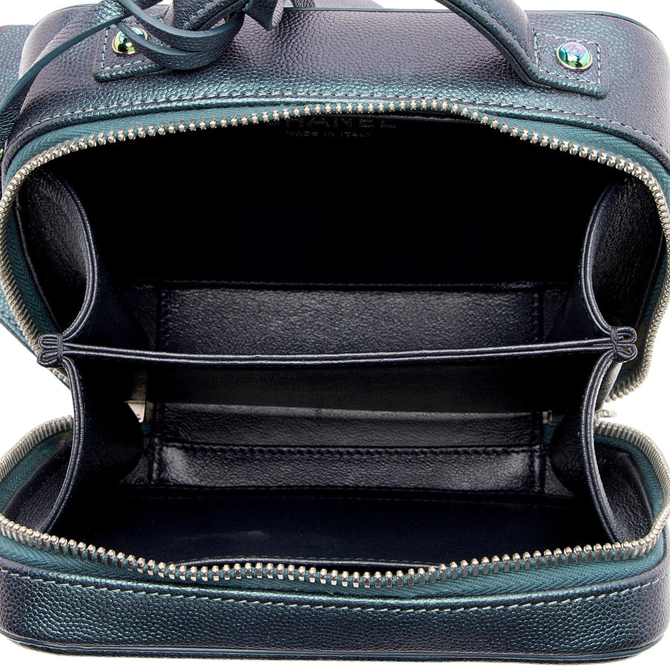 Chanel Iridescent Caviar Leather CC Filigree Small Vanity Case