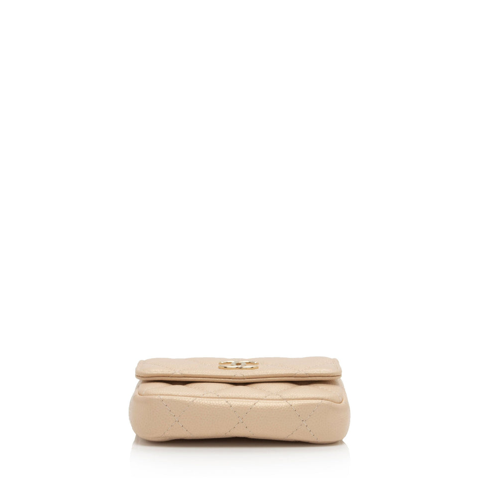 Chanel Iridescent Caviar Leather Pearl On Top Crossbody