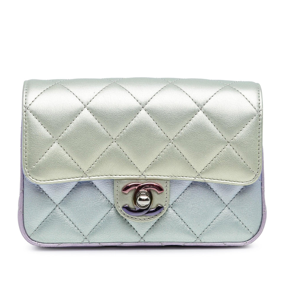 Chanel Iridescent Lambskin Wristlet Clutch Bag (SHG-OsxRyI)