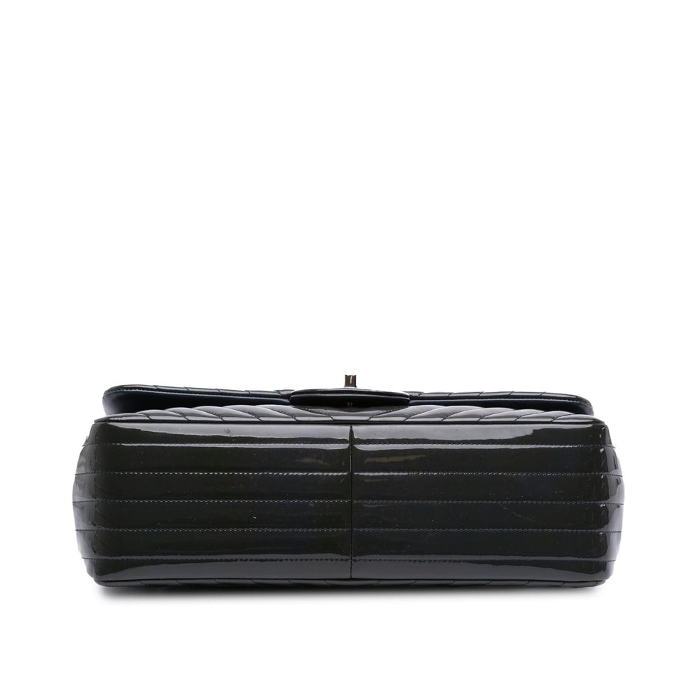 Chanel Jumbo Classic Chevron Patent Double Flap
