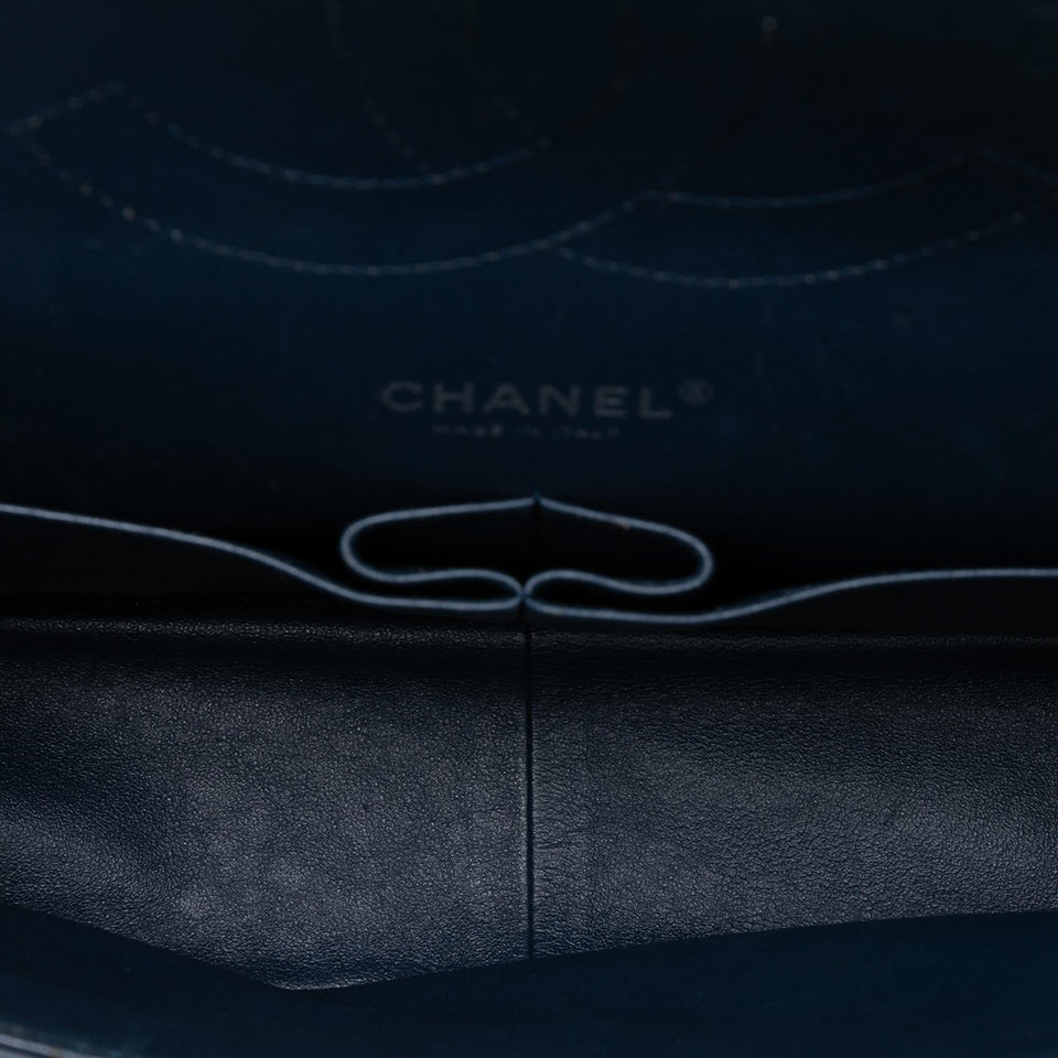 Chanel Jumbo Classic Chevron Patent Double Flap
