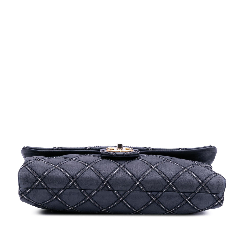 Chanel Jumbo Quilted Calfskin Triple Stitched Flap