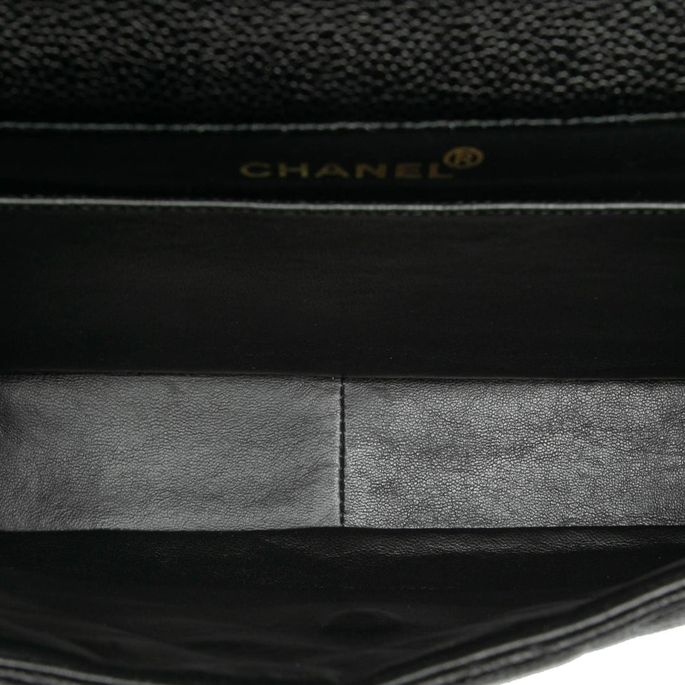 Chanel Jumbo Quilted Caviar Double Sided Flap