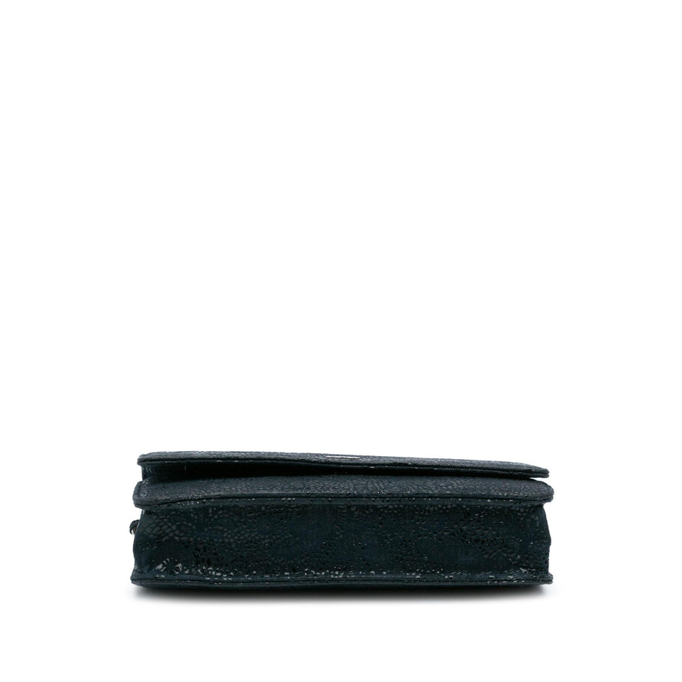 Chanel Lace Overlay Goatskin Wallet On Chain